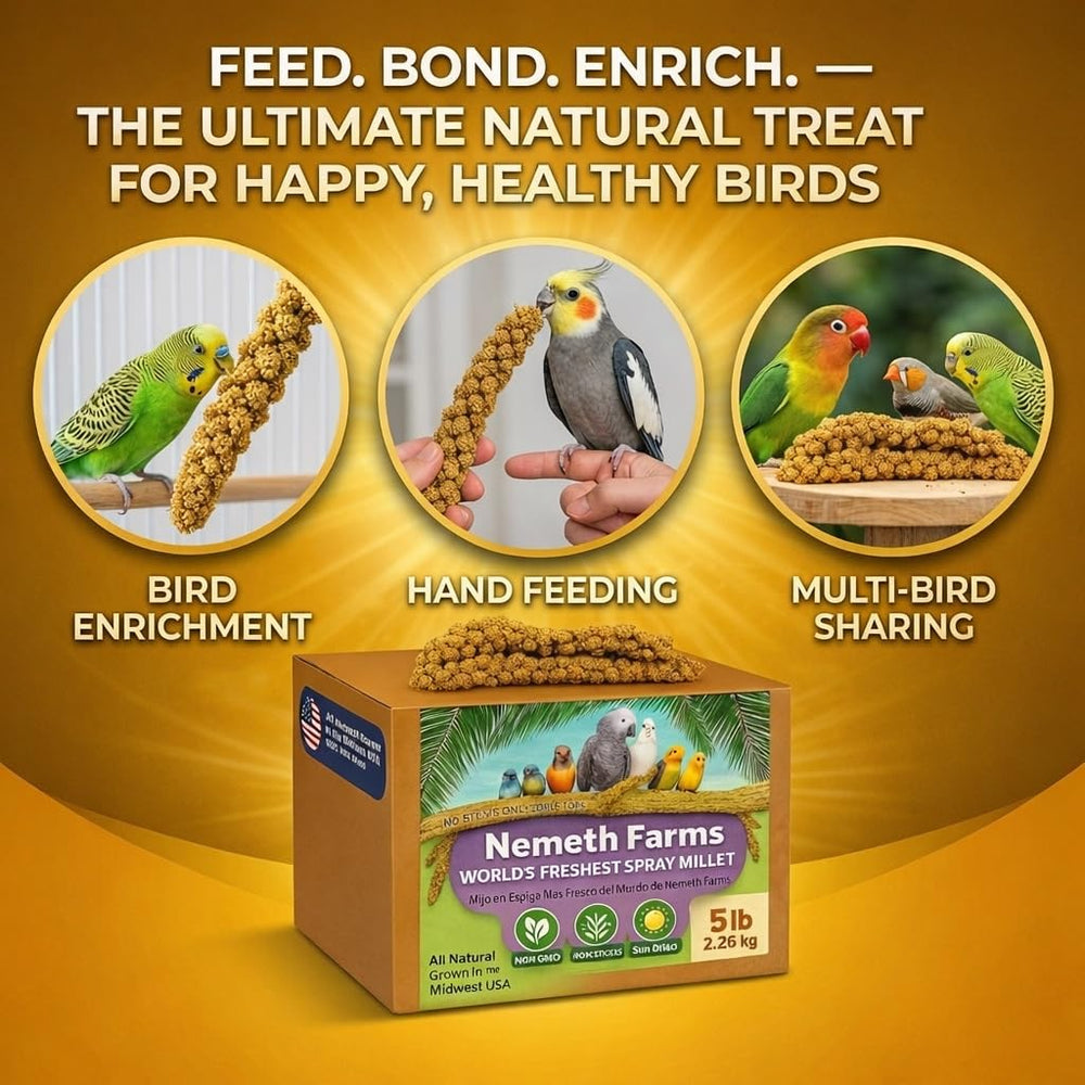 Nemeth Farms non-GMO single-ingredient millet keeps treats clean.