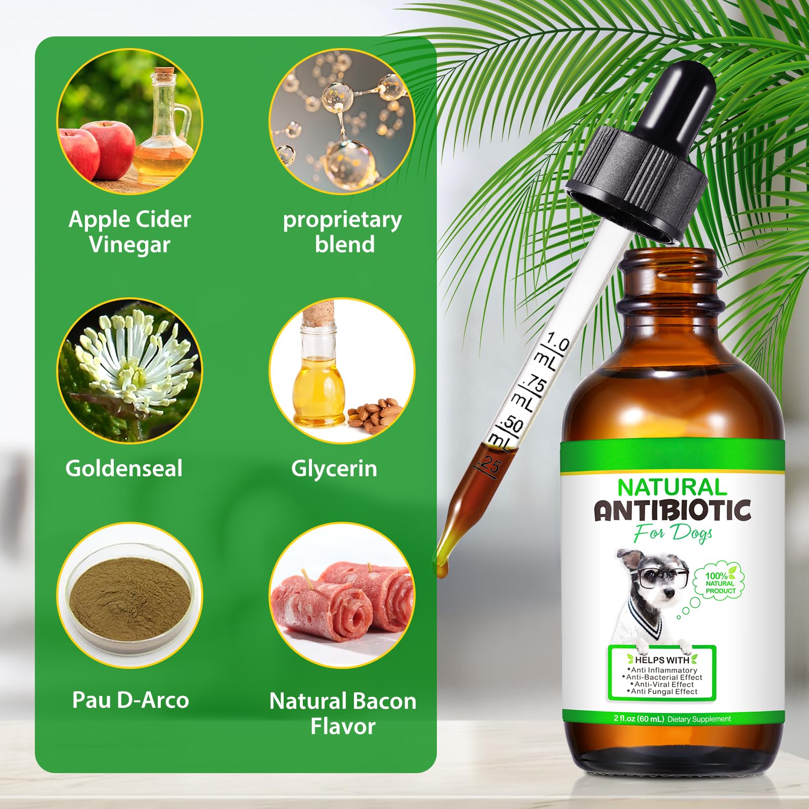 NenMaoKeNu dog antibiotics dropper illustrating precise dosing