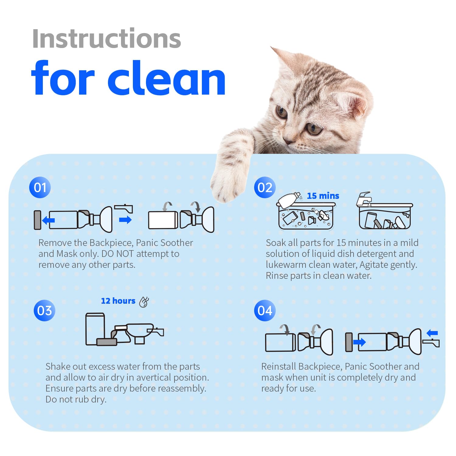 Neobay Cat Inhaler Spacer full assembly in blue