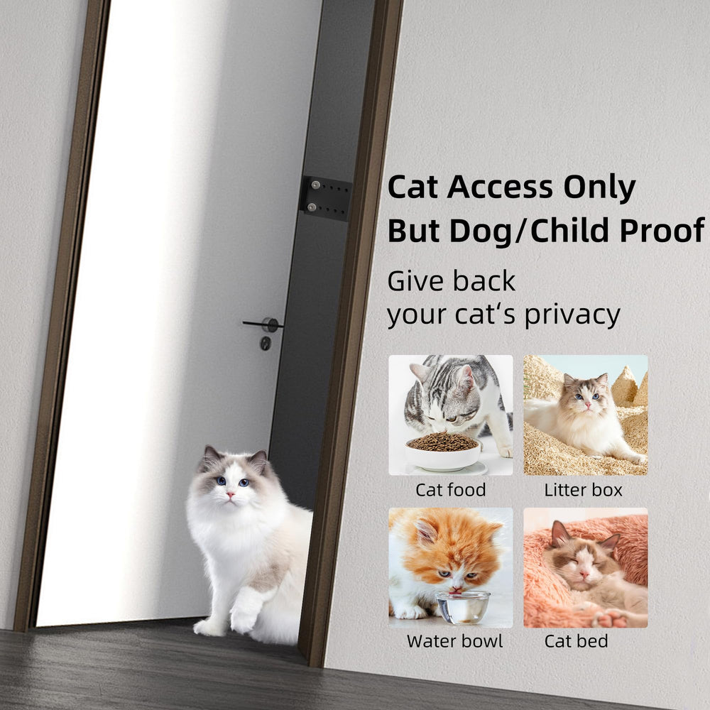 Neobay steel cat door latch adjustable gap fits large cats.