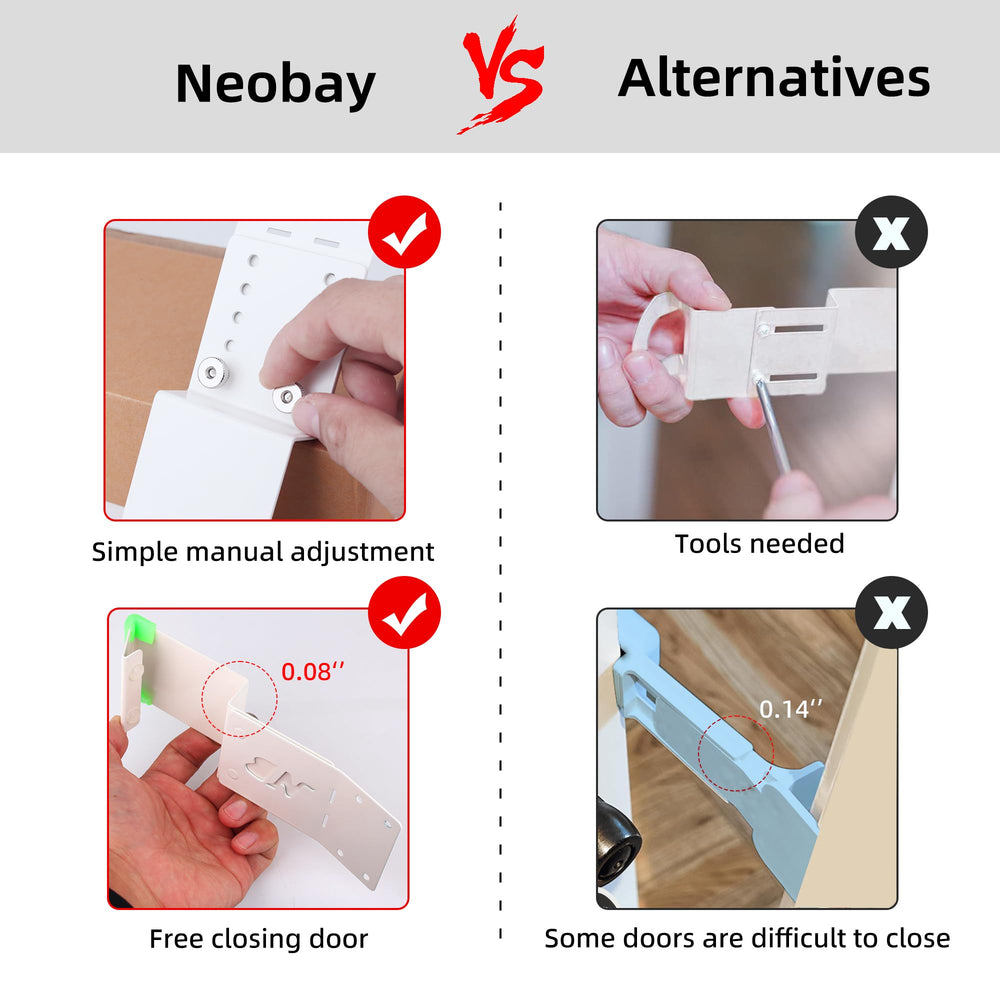 No-cut installation for Neobay latch, ideal for renters and quick setup.