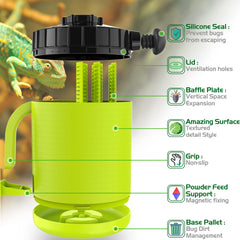 NEPTONION rubber seal enhances moisture control in feeder insect setup.