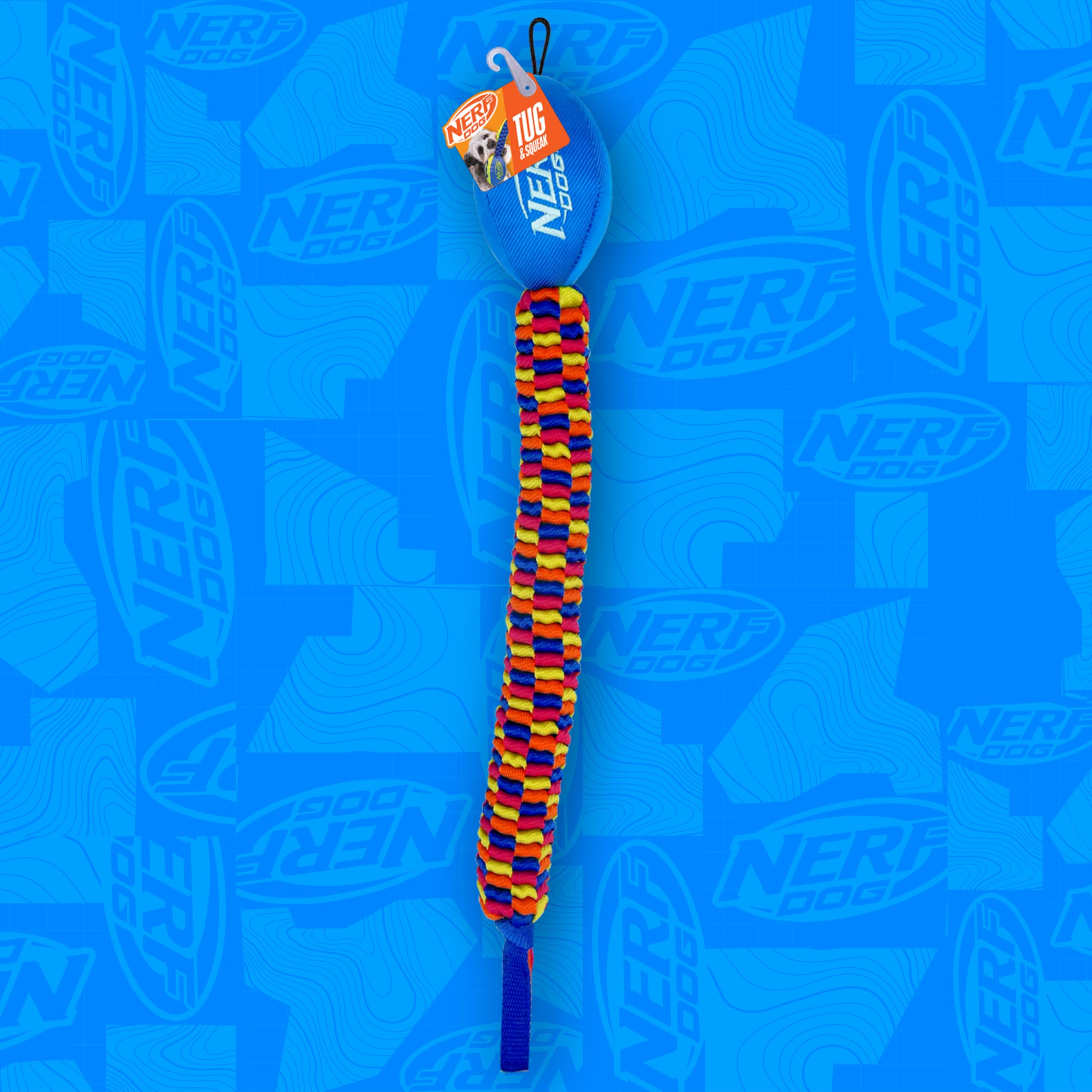 Nerf Dog Rainbow Vortex Chain Tug teeth texture for gum stimulation