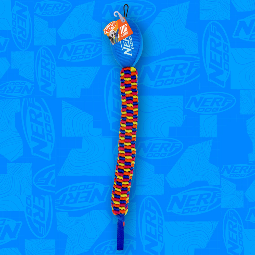 Nerf Dog Rainbow Vortex Chain Tug teeth texture for gum stimulation