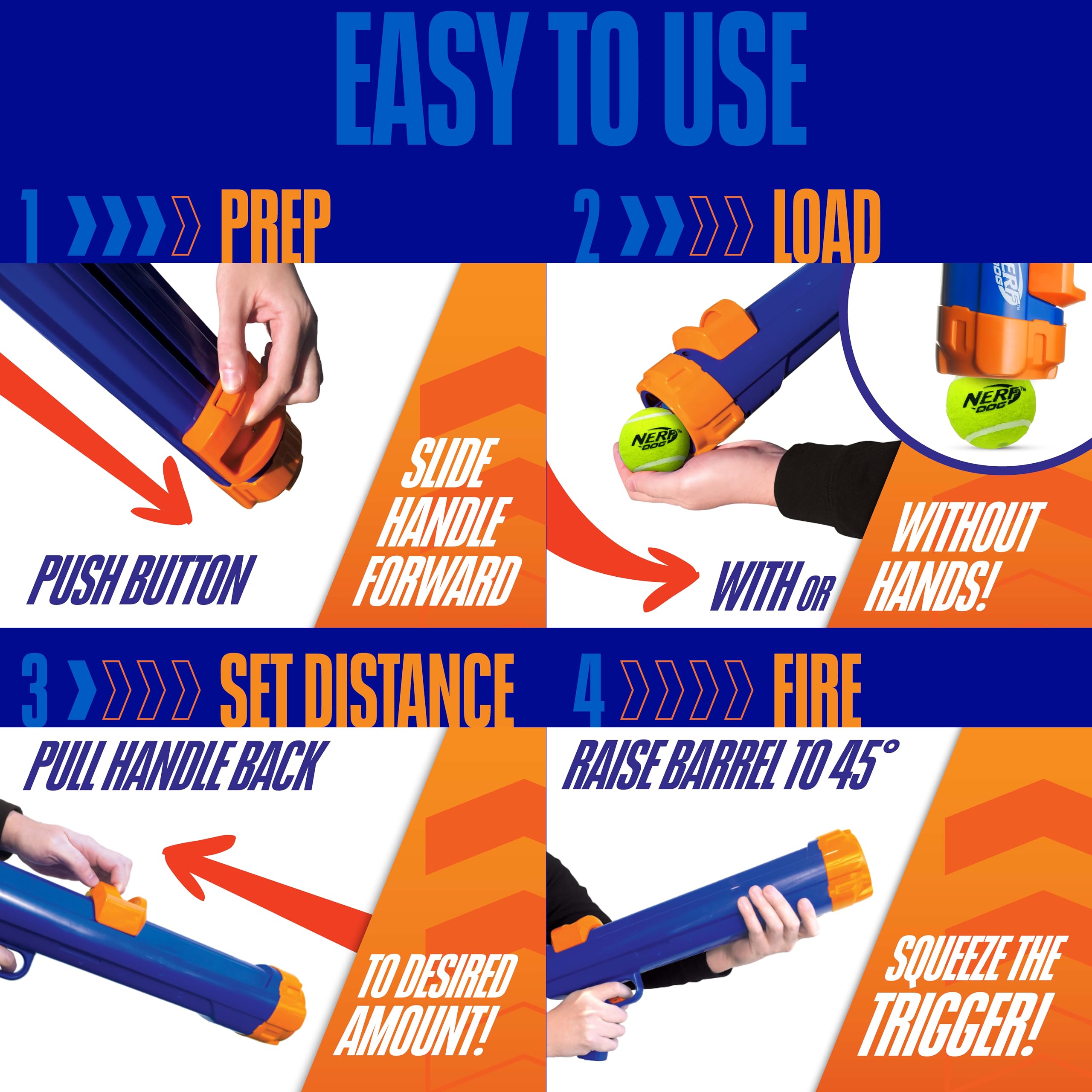 Nerf Dog sonic balls compatibility shown with standard 2.5-inch balls