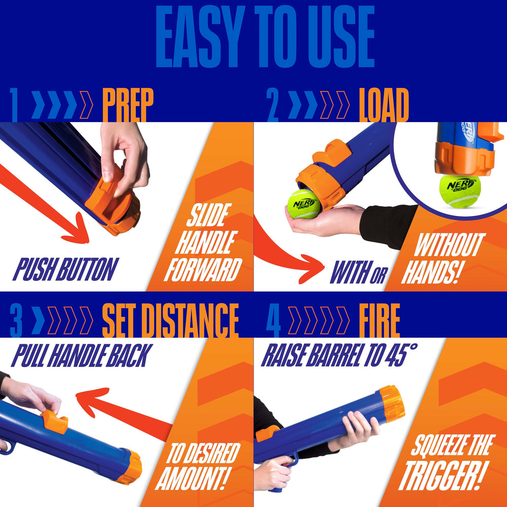 Nerf Dog sonic balls compatibility shown with standard 2.5-inch balls