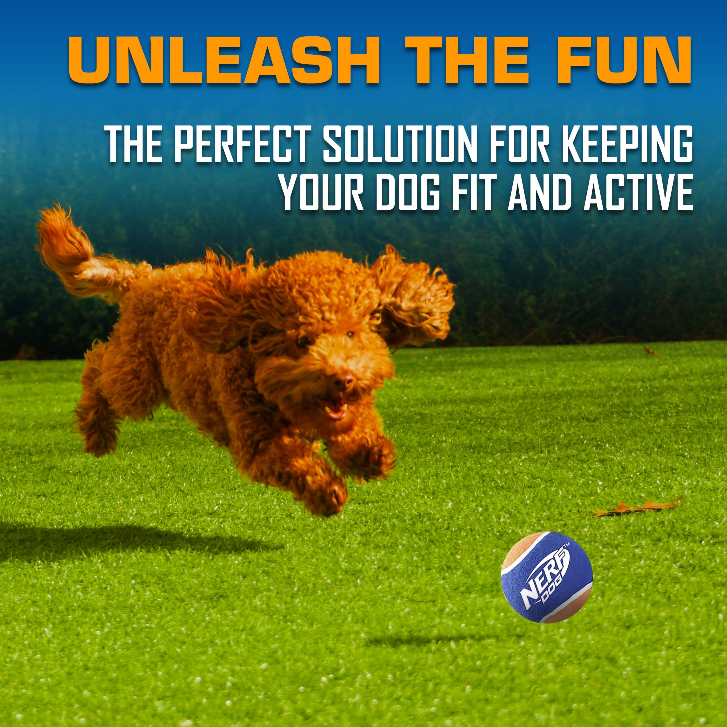 Nerf Dog Tennis Ball Blaster Gift Set includes extra balls for extended games.