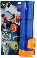 Nerf Dog Tennis Ball Blaster safety mechanism promotes secure, hands-free pickup.