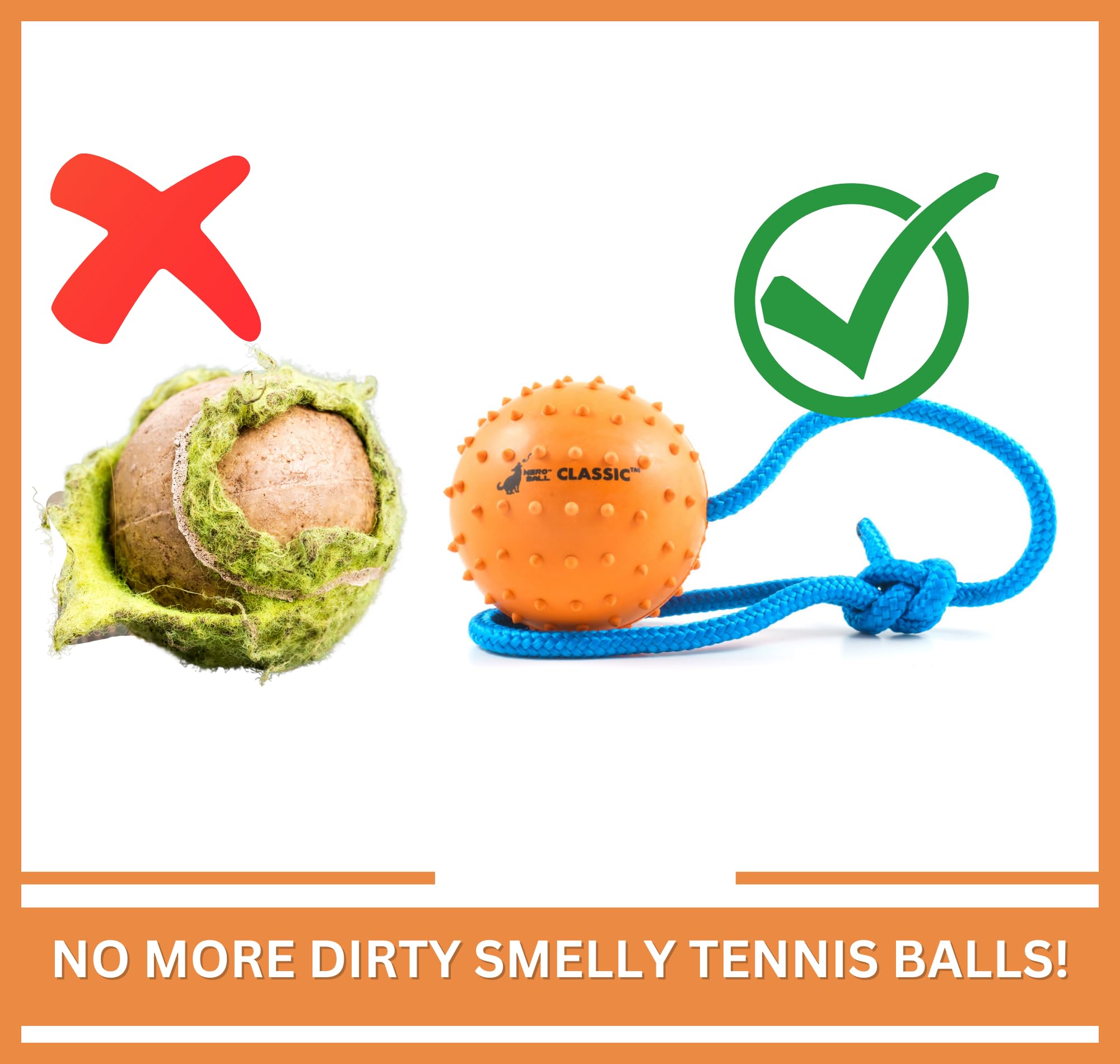 Nero Ball Classic teeth-safety versus tennis balls in a comparison