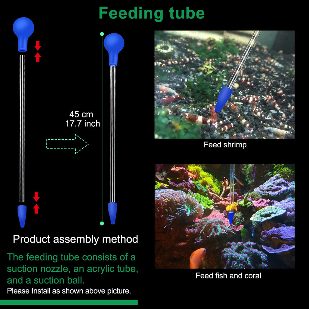 NestBasics aquarium feeder with bulb disperses food gently
