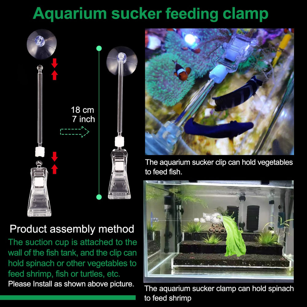NestBasics aquarium sucker feeding clamp provides stable adjustable placement