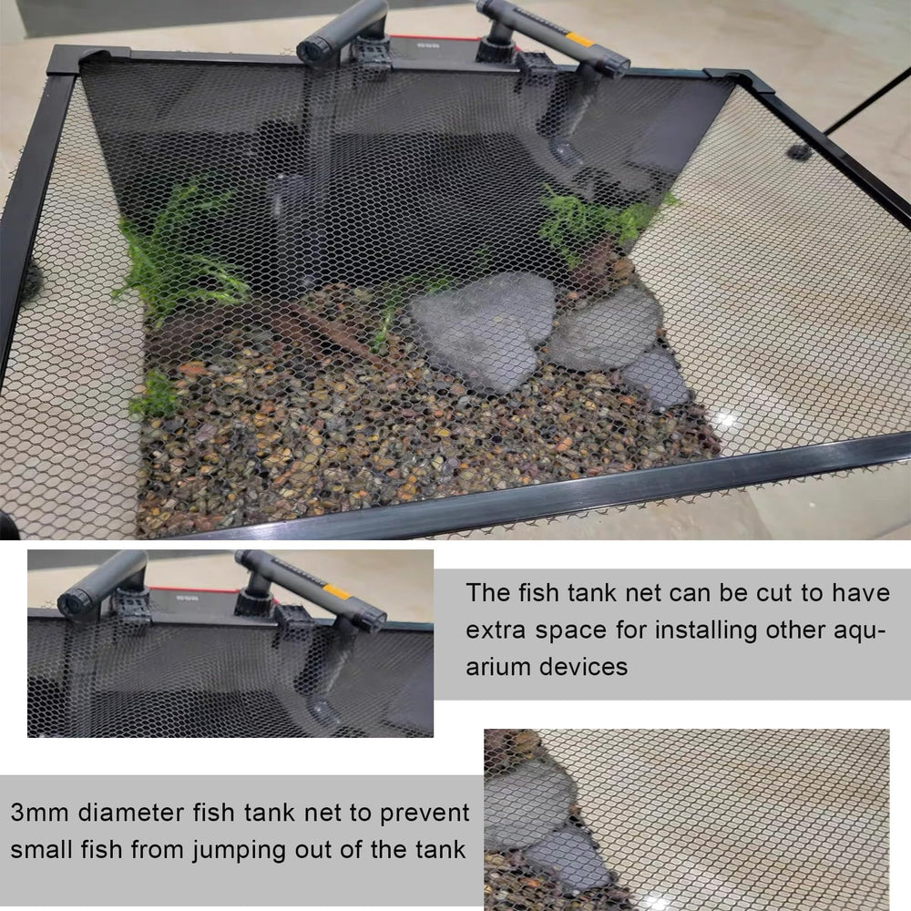NestBasics mesh offers high light transmission for vibrant tank visuals.