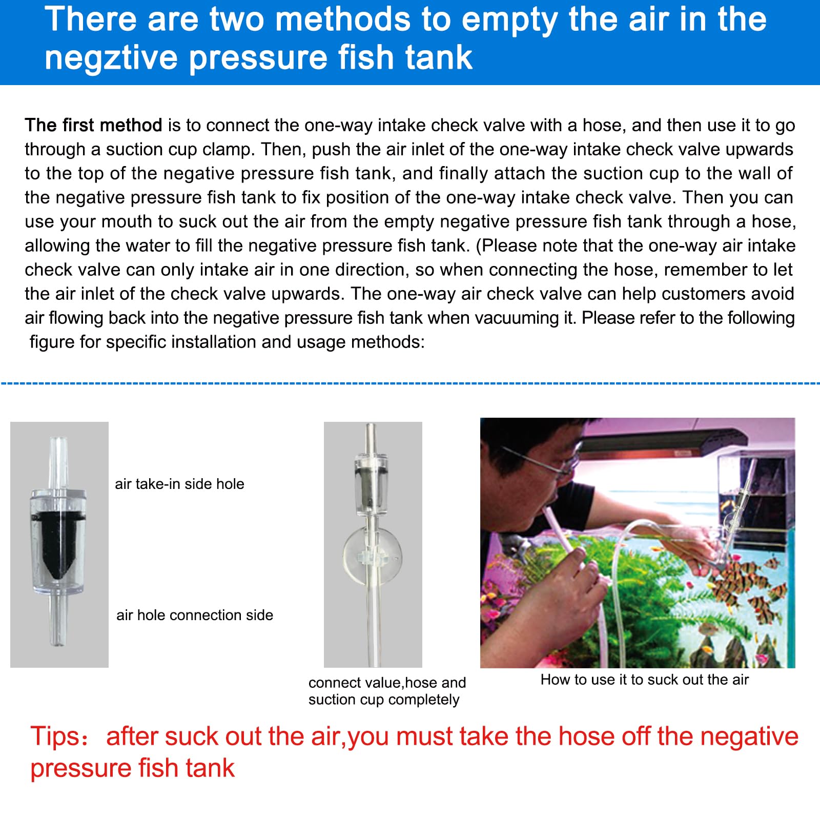 NestBasics negative-pressure tank with clear material for unobstructed fish watching.