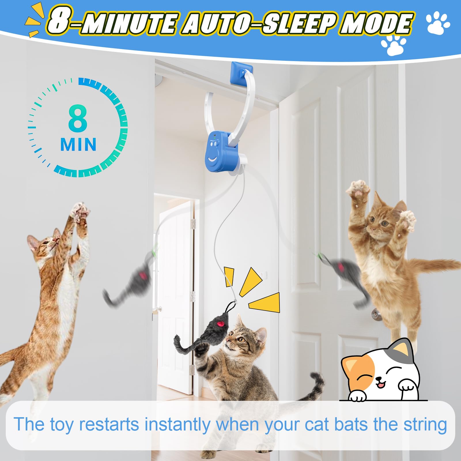 NestChroix door-frame mount cat toy with space-saving design.
