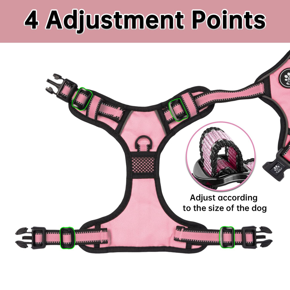 Nestroad pink harness with leash and soft handle for comfortable daily walks.