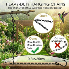 Nesturrow hummingbird swing garden display in a lush outdoor setting.