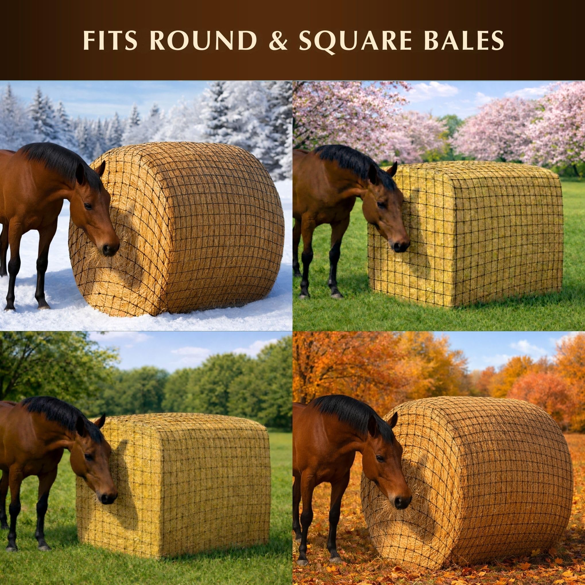 NETYSAY hay ring setup shown for safe feeding.