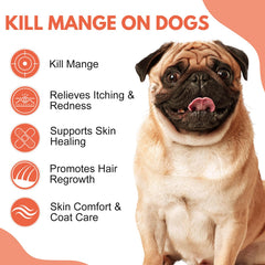Netrca Mange Treatment for Dogs dog itching — visual shows potential for calmer skin