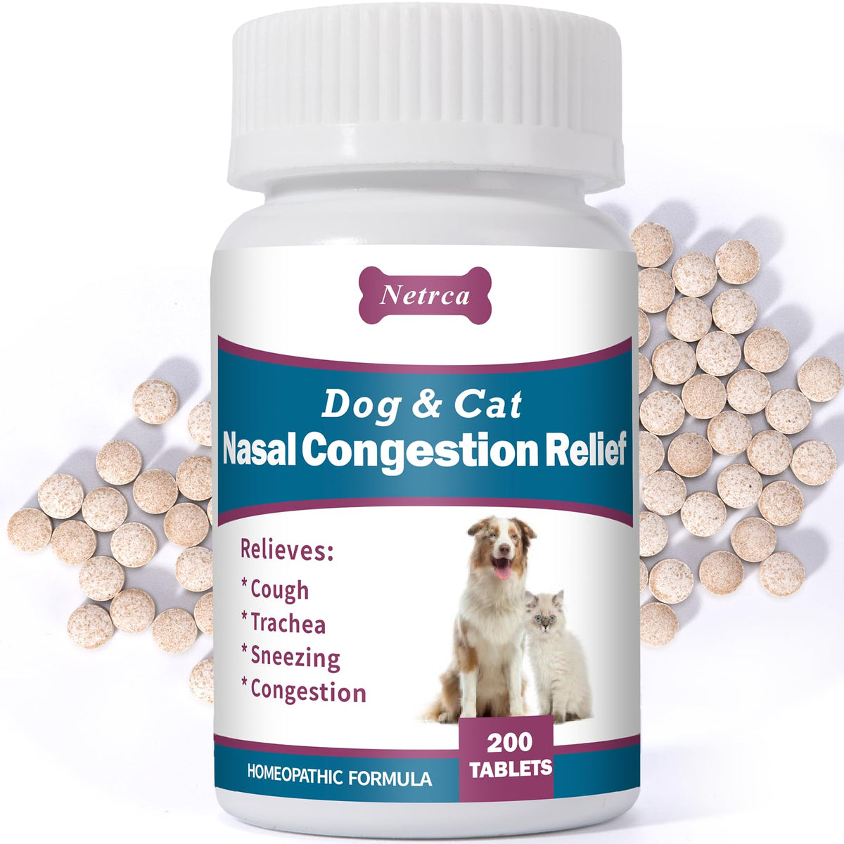 Netrca dog nasal congestion relief pack promotes easier breathing.