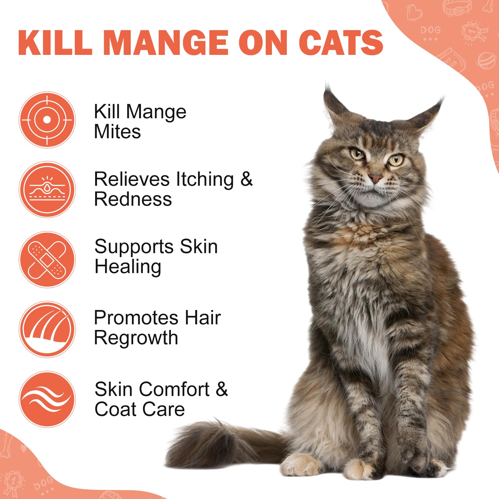 Netrca Mange Treatment ear relief illustration for mange symptoms.