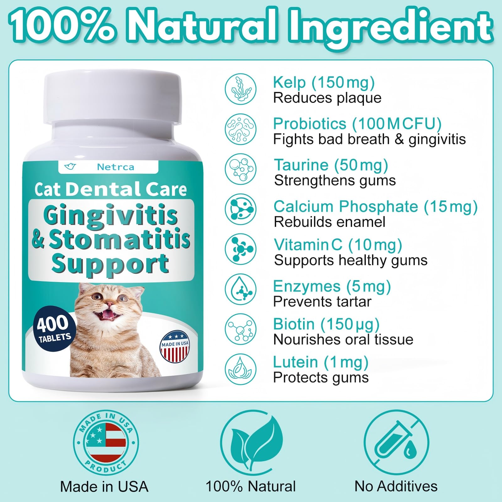 Netrca ultra-small-tablets easy-to-feed design improves daily administration.