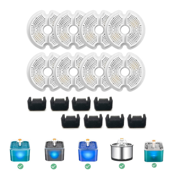 NeucomBBT 8-pack filters with sponge packaging for 67oz fountains.