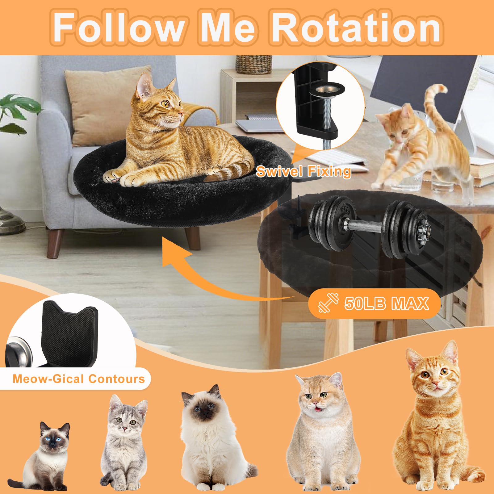 NEVESYKCUL cat desk bed removable cover makes washing quick and simple