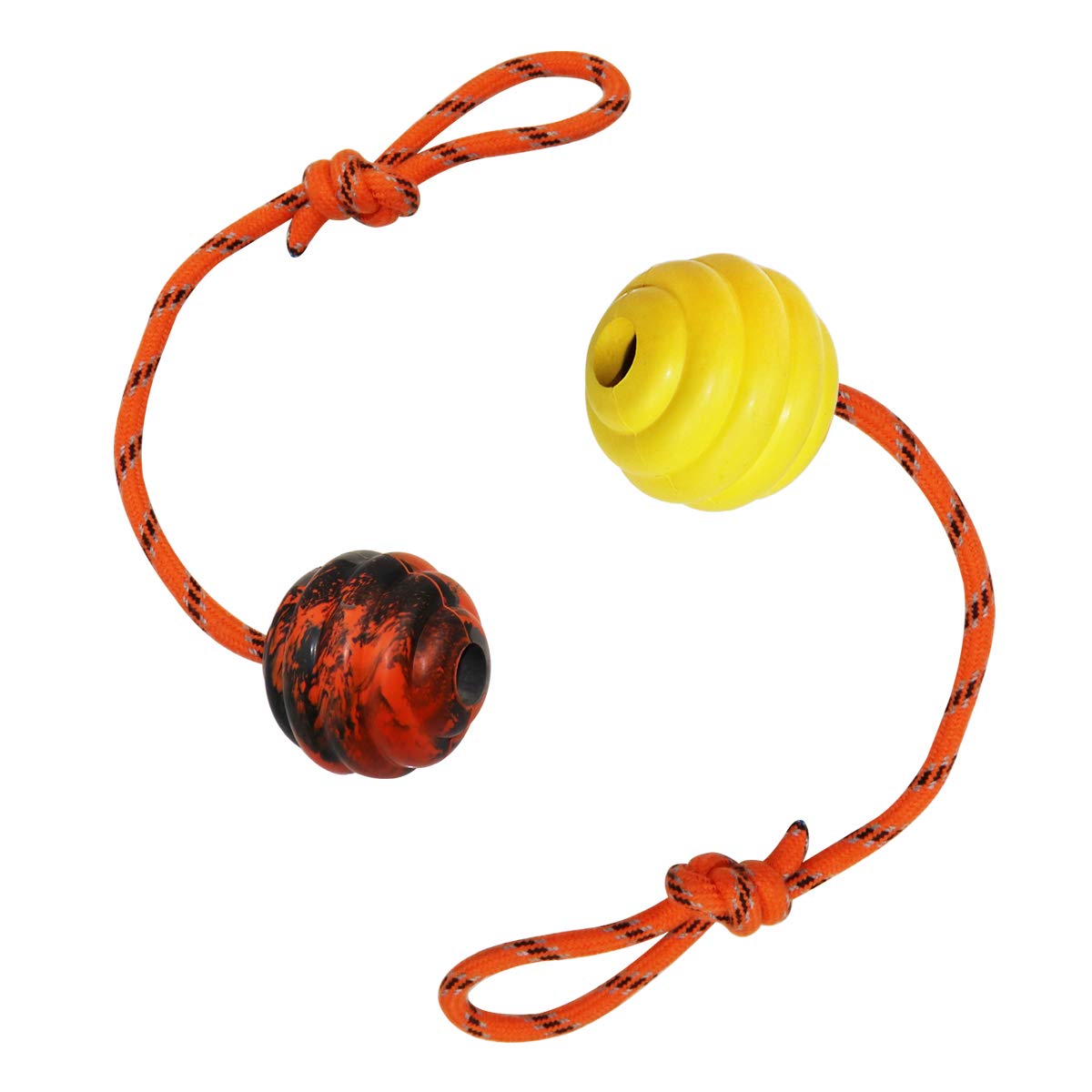 Nevperish durable rubber ball emphasizing long lasting play and chewing resistance