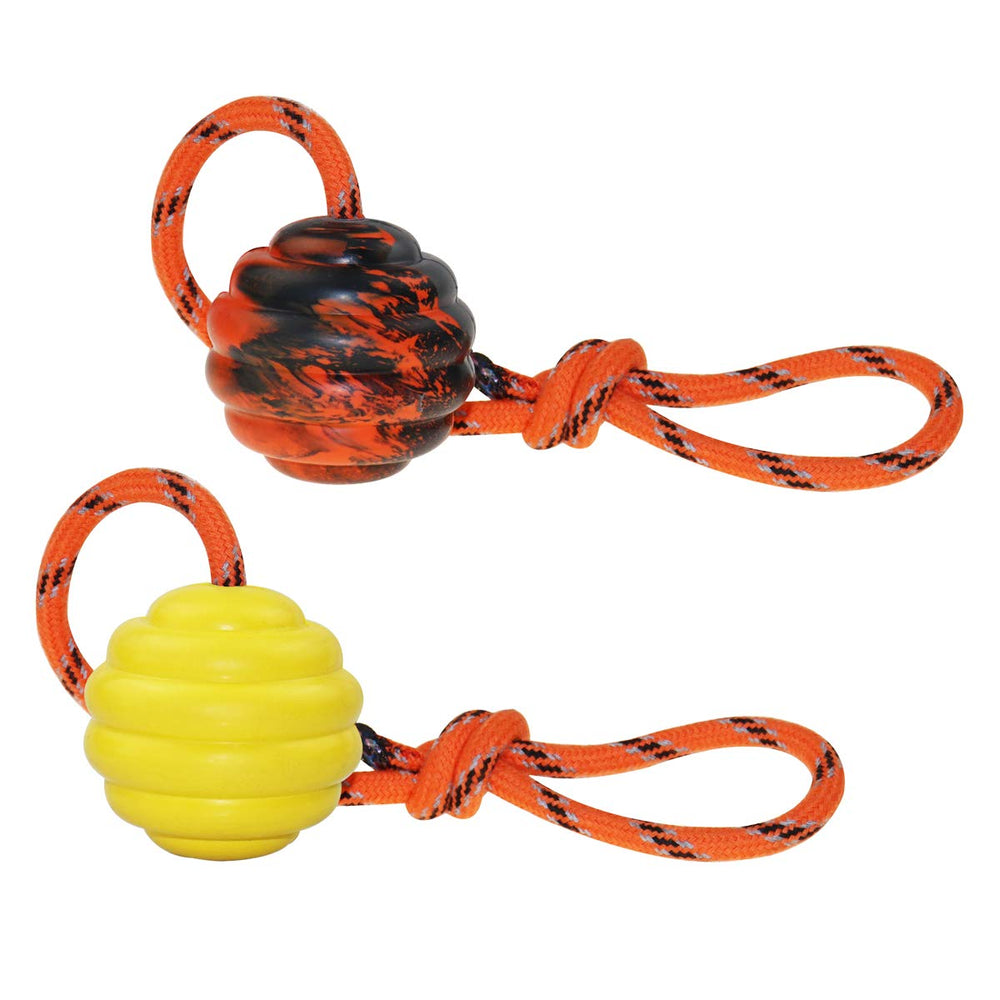 Nevperish K9 training ball with rope for interactive fetch and training sessions