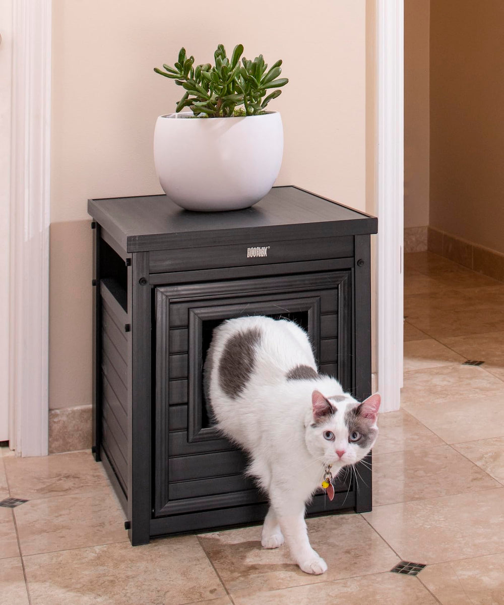 New Age Pet ECOFLEX Litter Loo door-open design enables easy cleaning and scooping