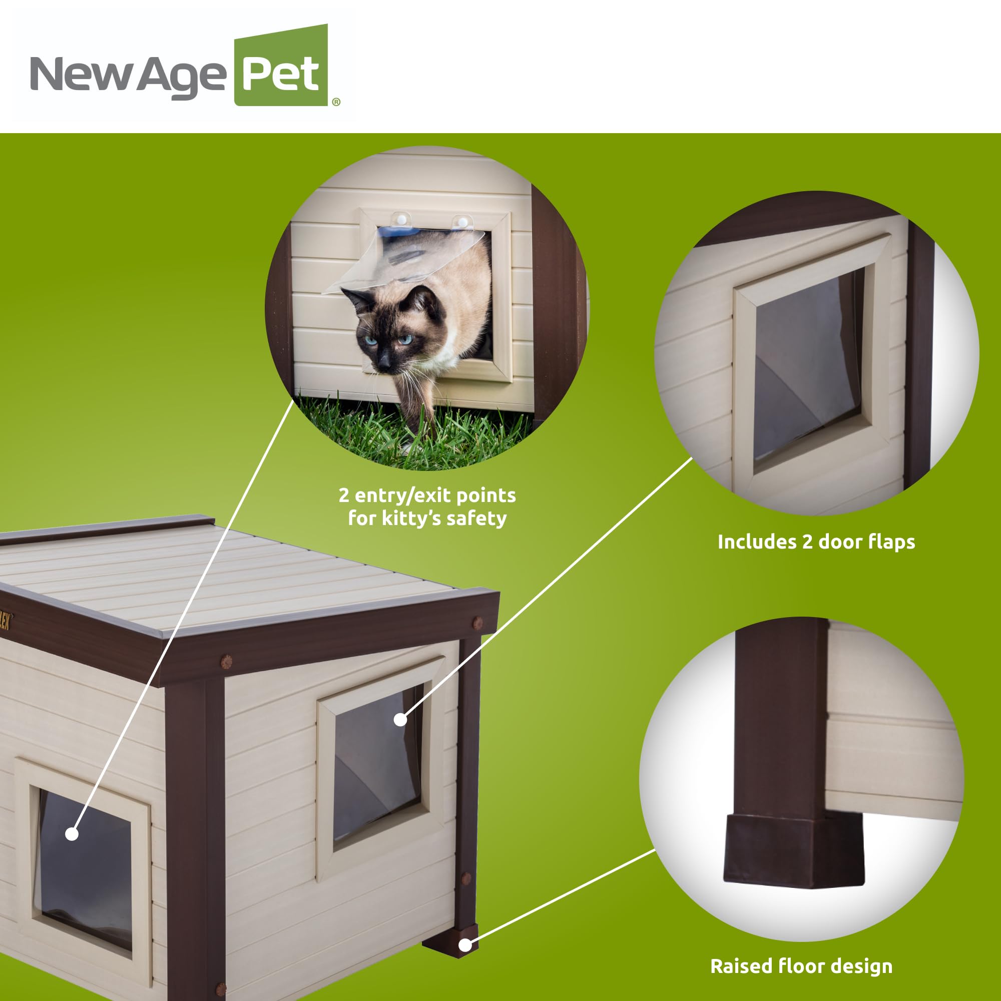 New Age Pet ECOFLEX Albany moisture-resistant surface cleans easily with a hose.