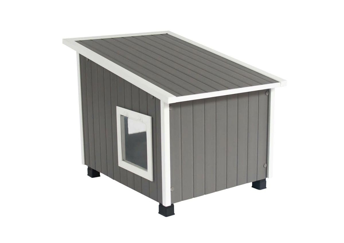 New Age Pet ECOFLEX Outdoor Cat House XL moisture-resistant exterior protects against rain