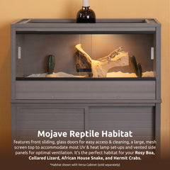 Mojave Lounge showing sliding doors for quick cleaning and handling.