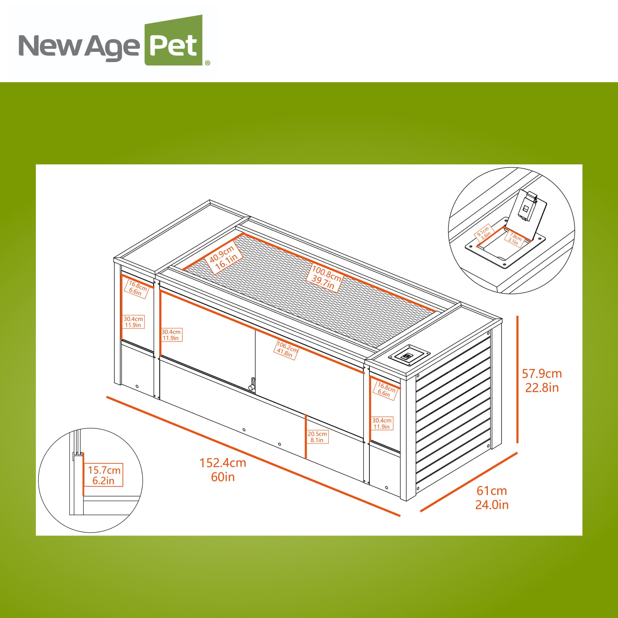 New Age Pet Mojave Lounge 60in stand-compatible for a complete setup.