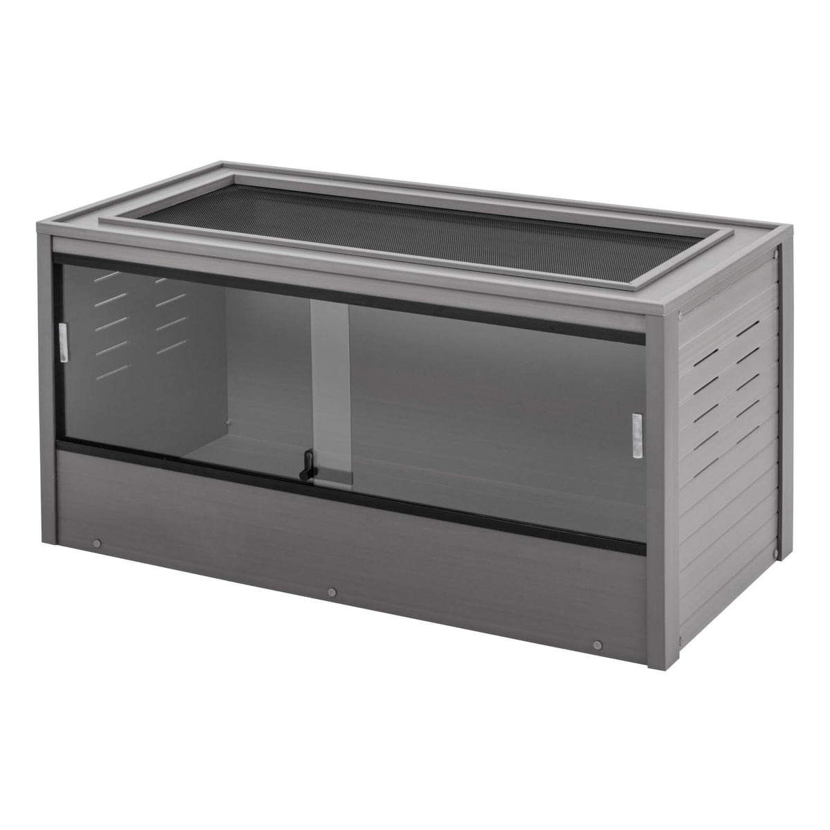 New Age Pet Mojave Reptile Lounge front doors for easy access and feeding.