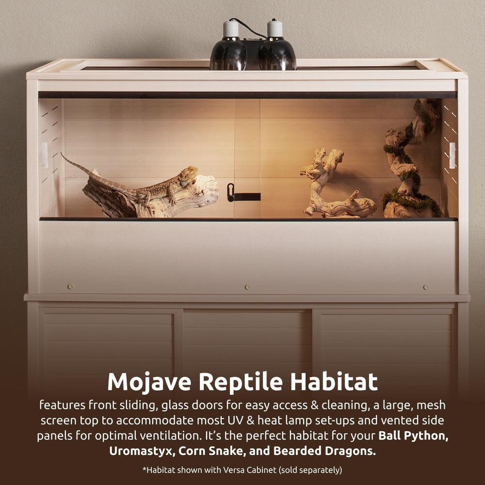New Age Pet Mojave Reptile Lounge mesh top supports heat and UV lighting.