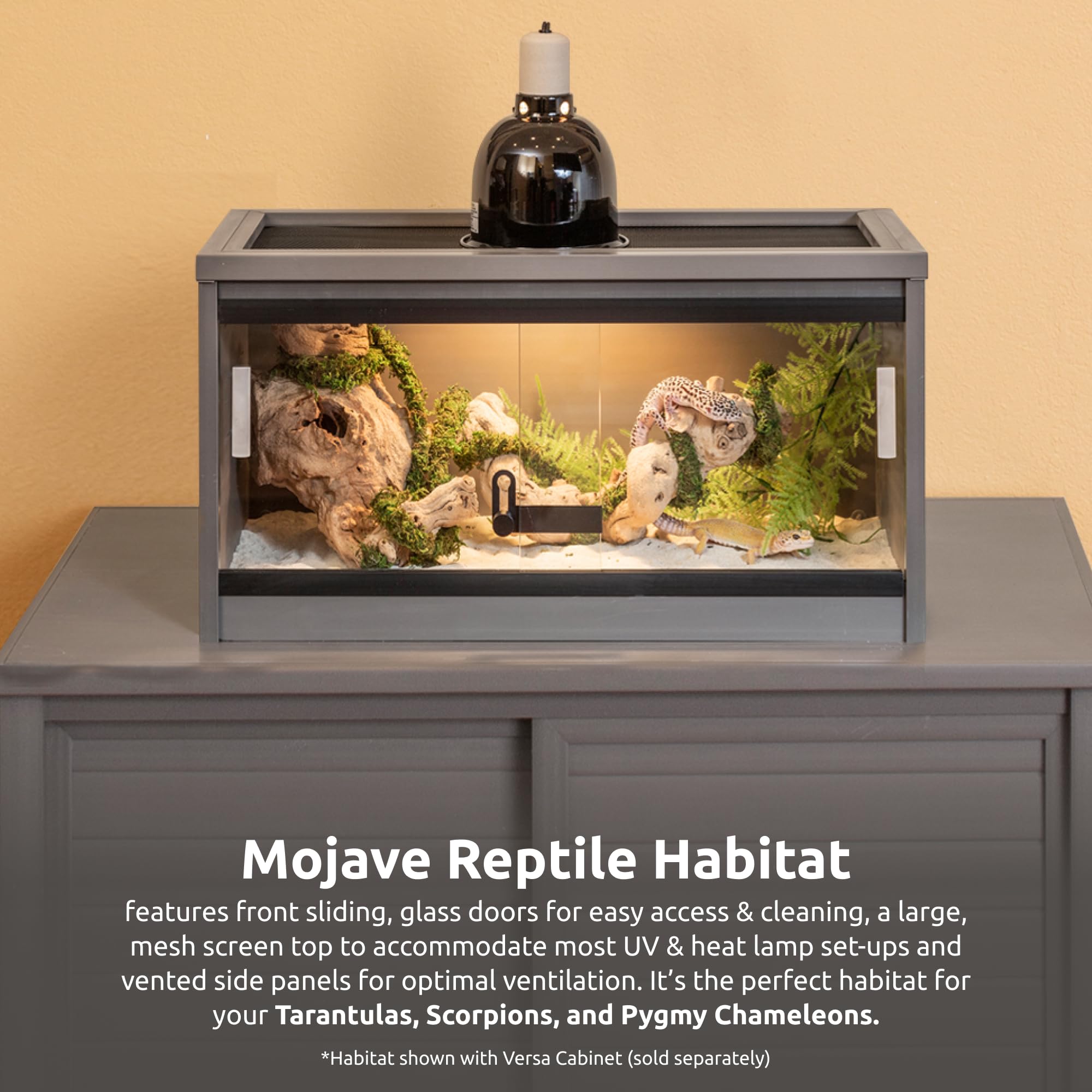 New Age Pet Mojave Reptile Lounge mesh top supports lighting setup