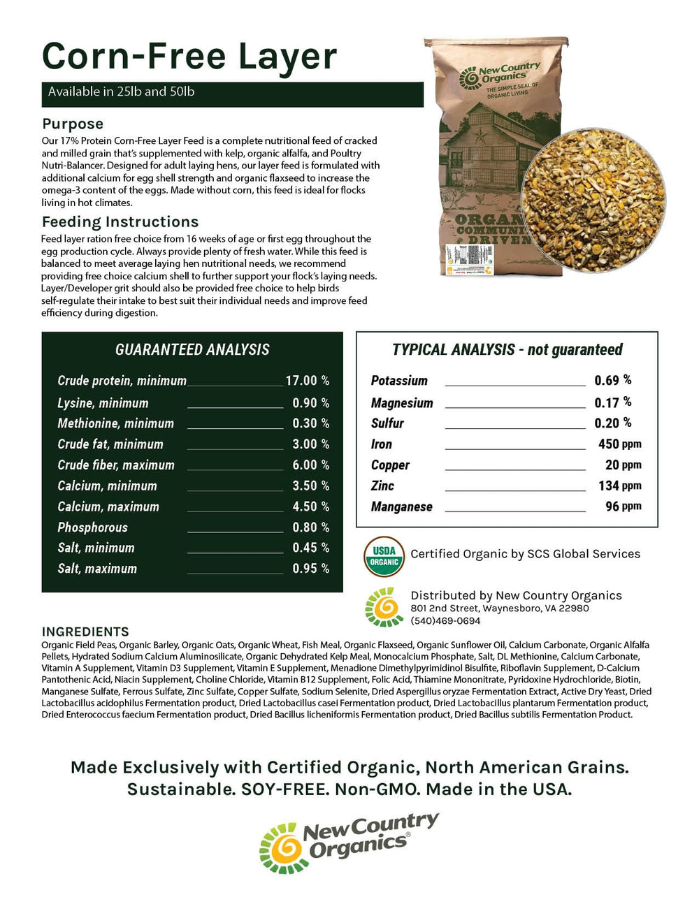 Egg shell support from New Country Organics layer feed