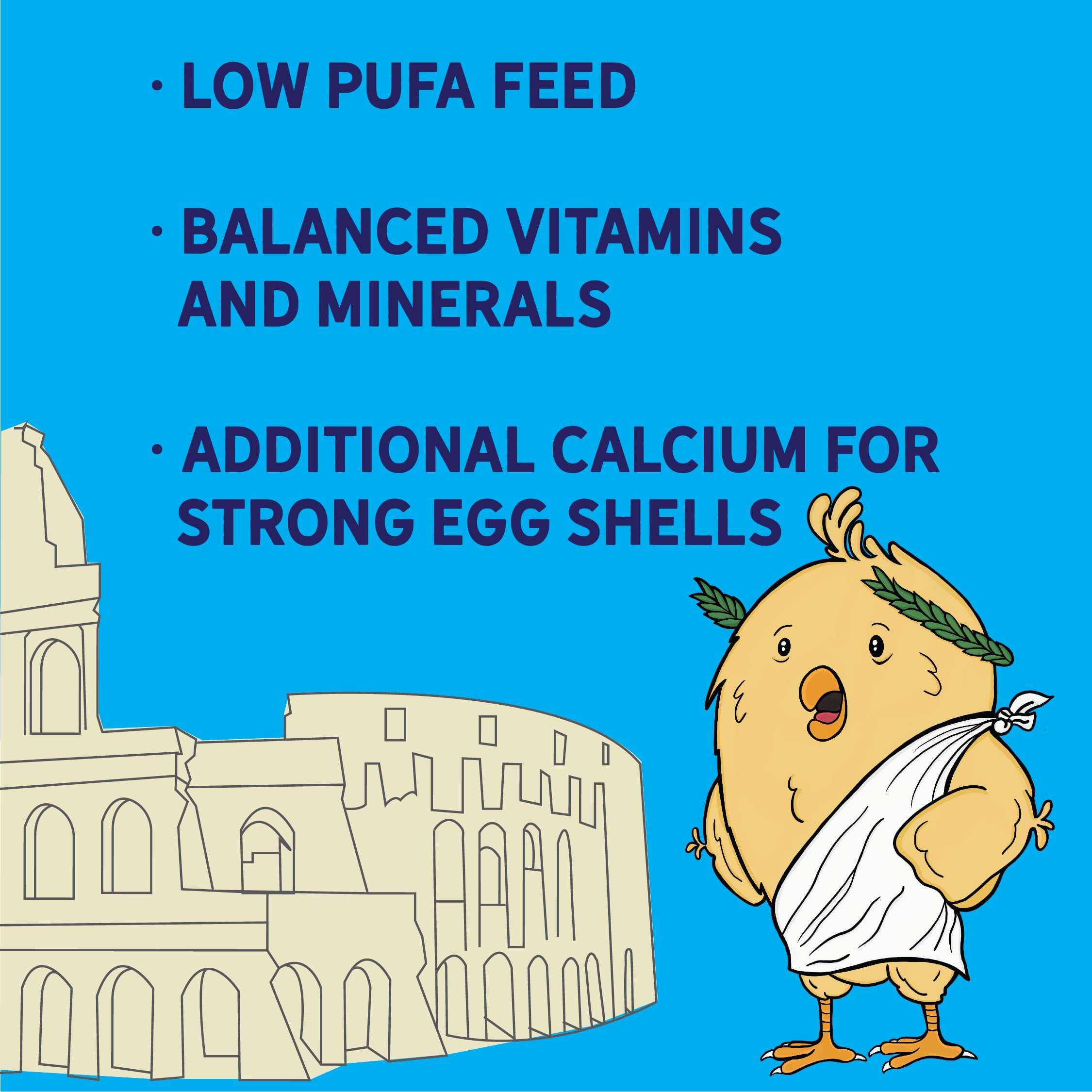New Country Organics olive oil layer feed ideal for backyard flocks.
