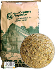 New Country Organics starter feed for baby chicks; soy-free and 21% protein for strong startup growth.