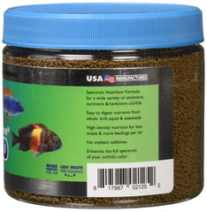 New Life Spectrum Naturox Cichlid Pellet close-up highlights natural ingredients and protein balance for daily feeding