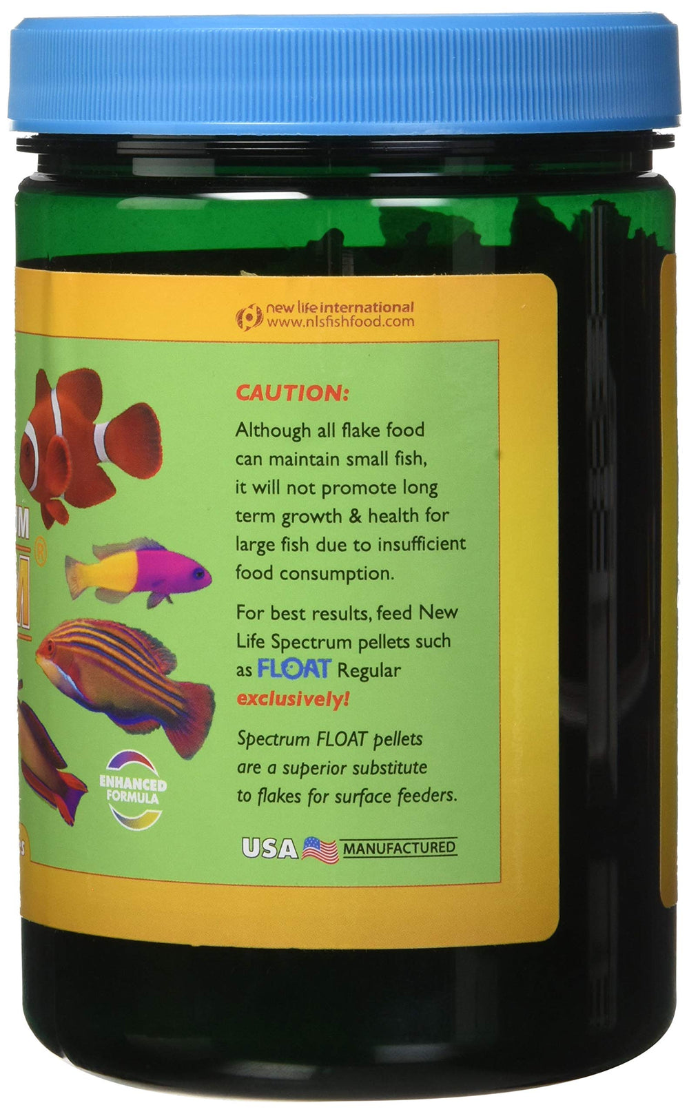 Naturox Optimum Flakes formula with krill and spirulina enhances color and nutrition.