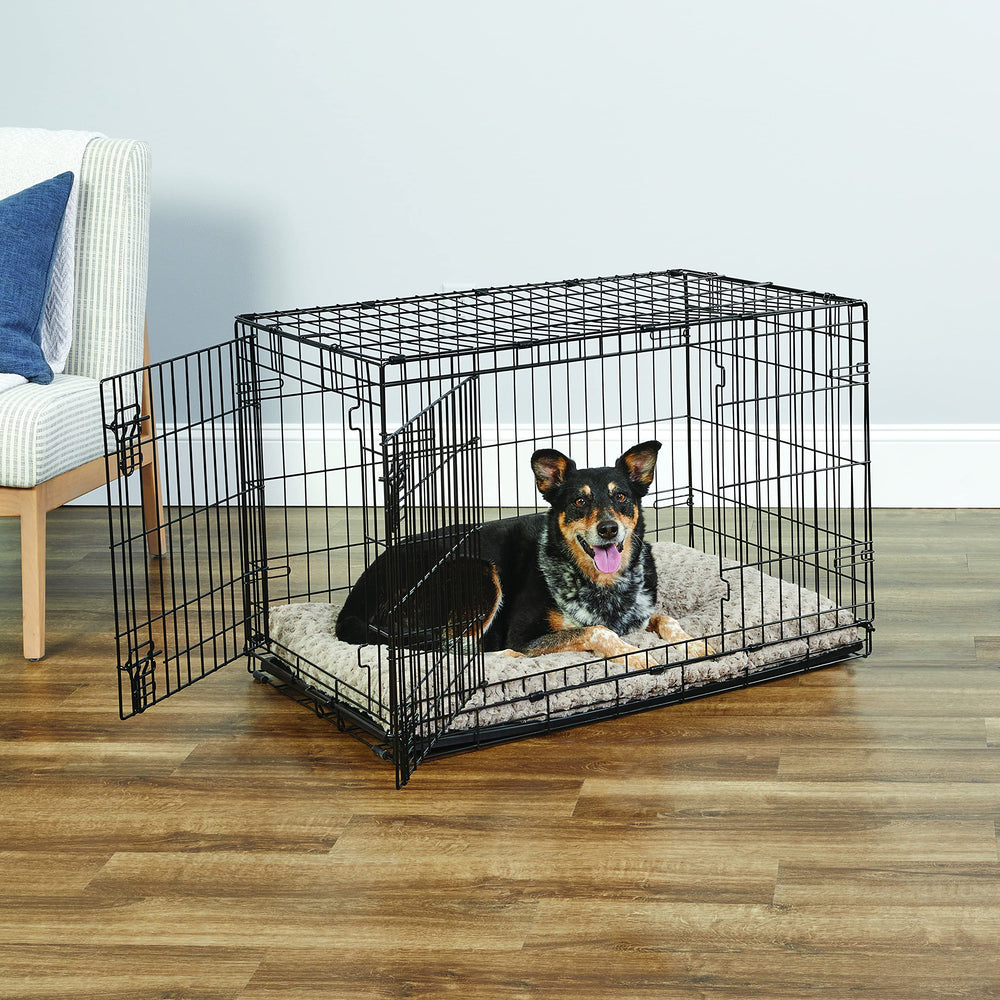 New World 36-Inch crate side door design boosts placement flexibility in small spaces.