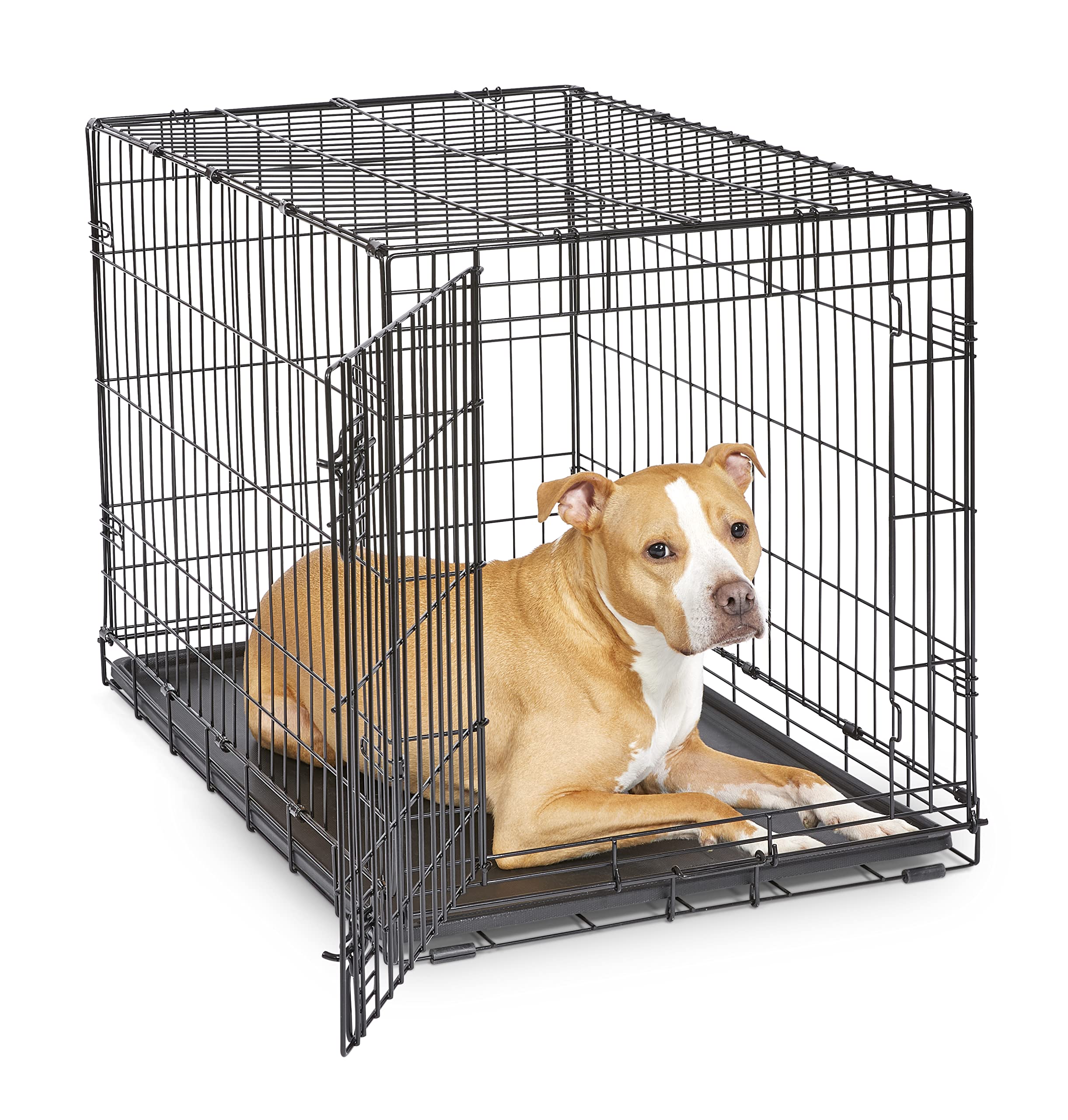 New World 36-inch crate exterior view highlights sturdy frame for home security.