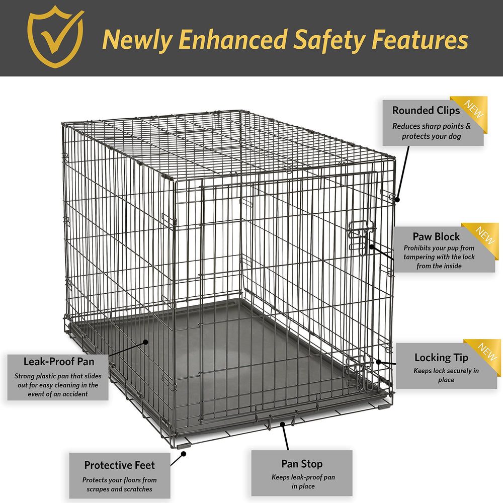 New World crate black e-coat finish highlights durable construction.