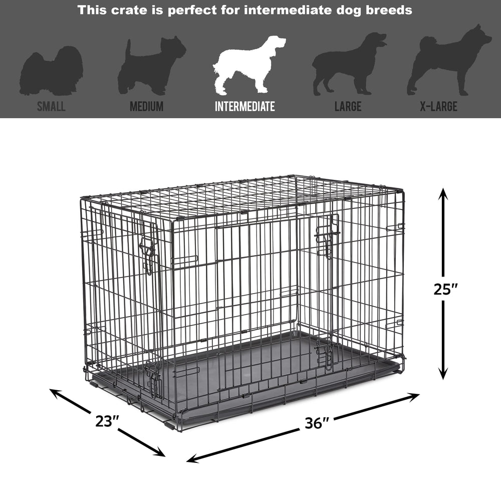 New World crate carrying handle and rubber feet protect floors during transport.