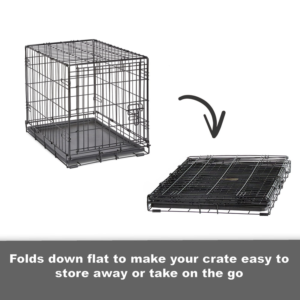 New World crate features front and side doors for better access.
