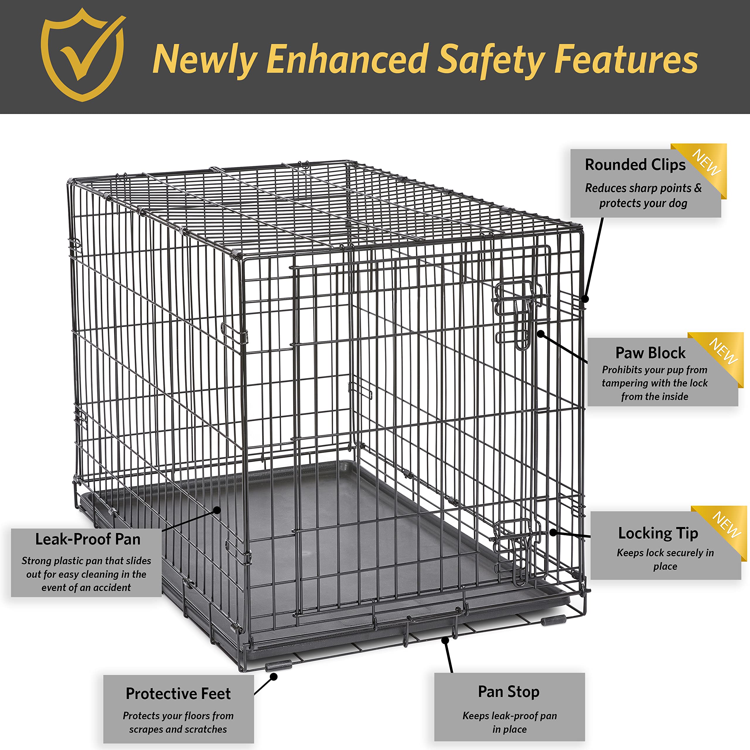 New World leak-proof tray shown for easy cleanup after meals or walks.