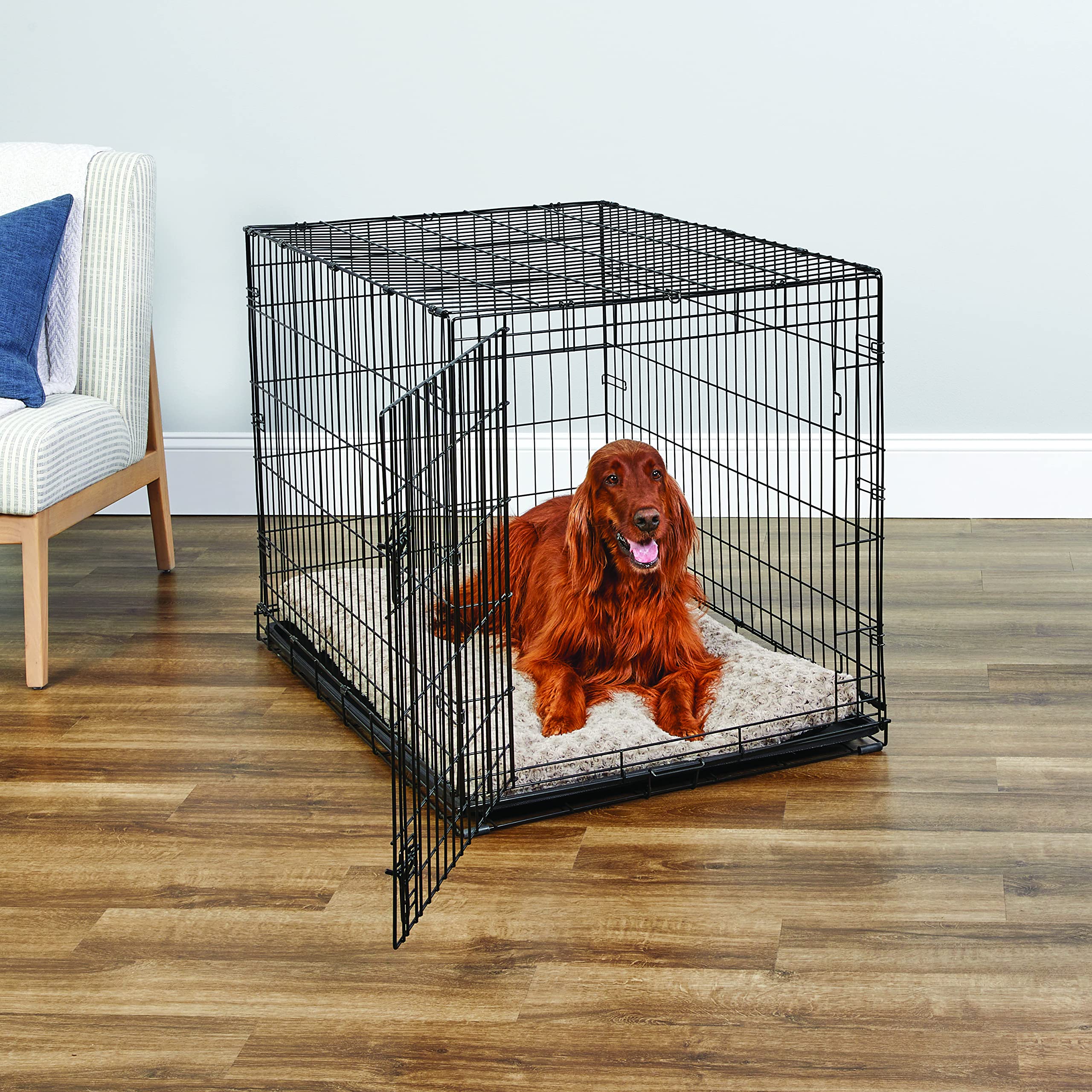 New World crate Paw Block enhances security with a sturdy latch protection.