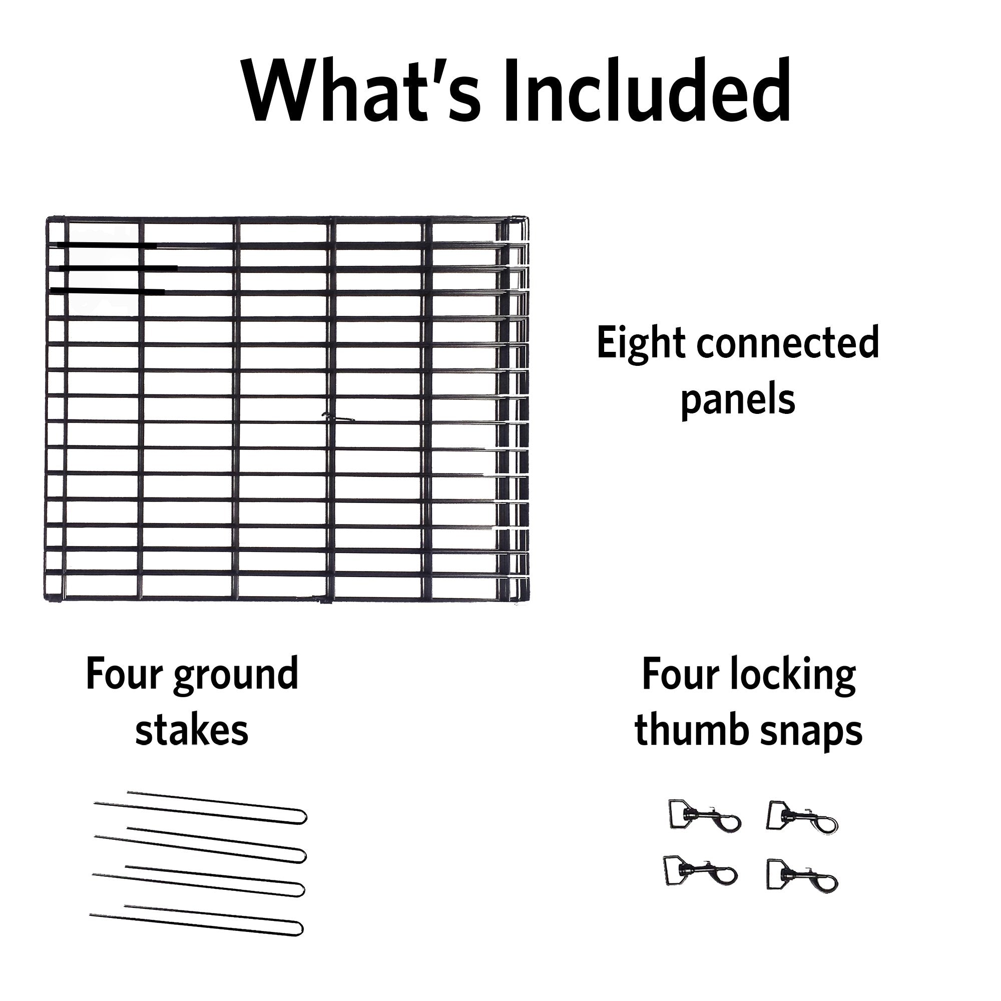Thumb-snaps enable quick assembly of the New World exercise pen.